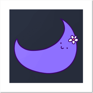 Purple Flower Moon Posters and Art